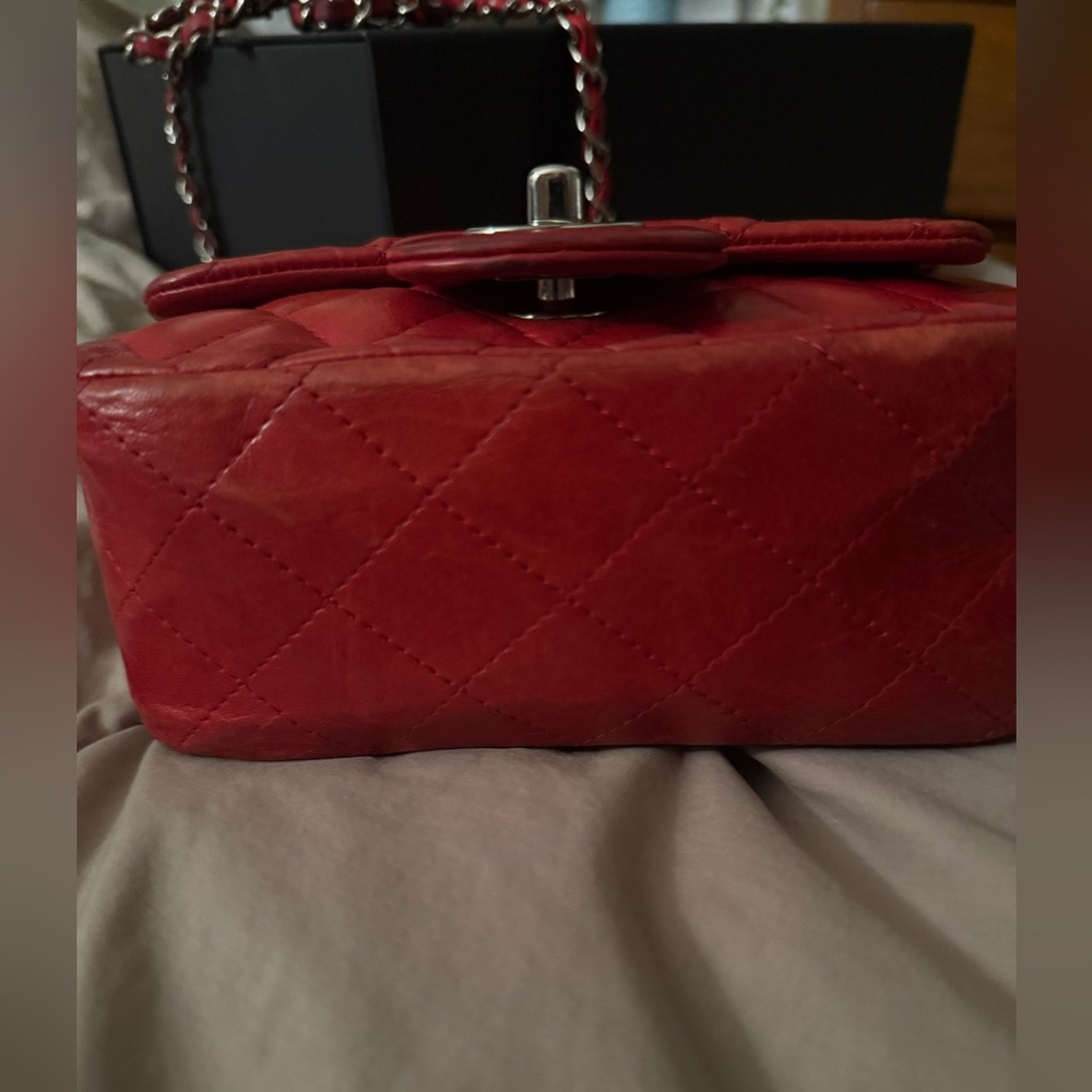 Chanel Lambskin Quilted Mini Square Flap Red - Picture 4 of 9